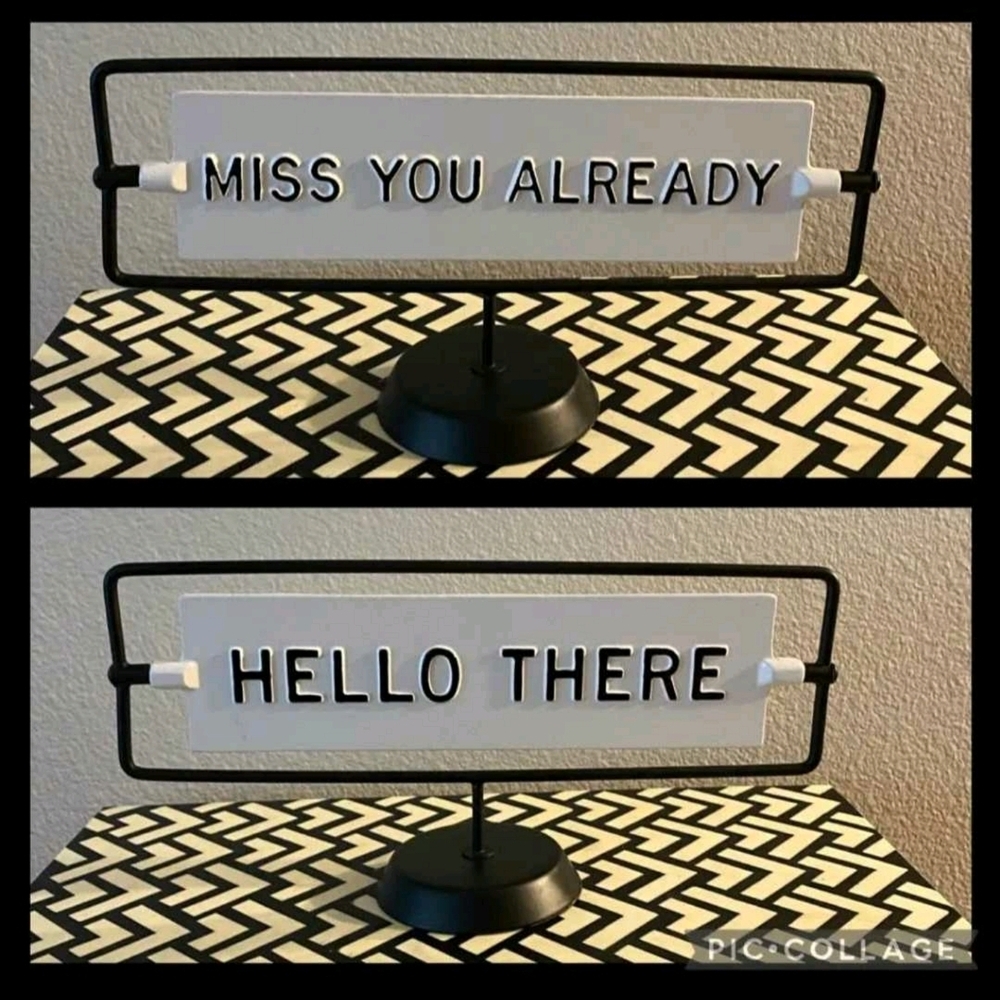 Hearth & Hand Reversible Sign - Black and White